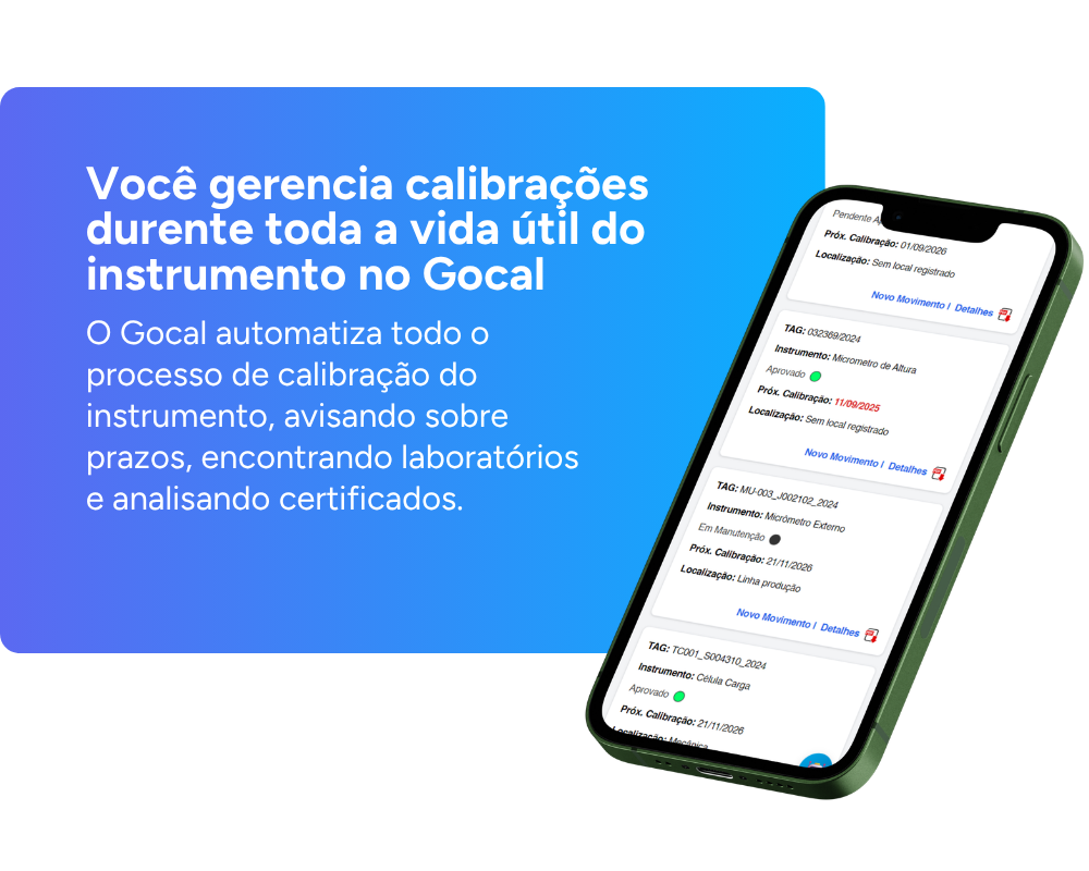 Gerencie calibrações