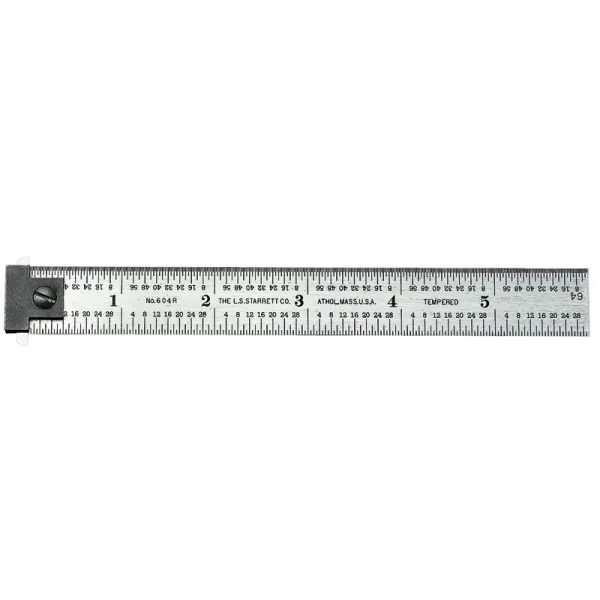 Escala de Aço com Gancho 6" Graduações 1/8-1/16-1/32-1/64