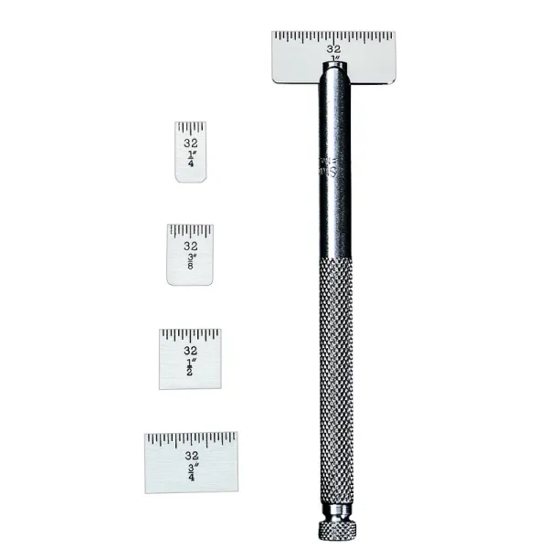 Escalas de Aço Jogo com 5 Peças 1/4-1 com Cabo Graduações 1/32-1/64