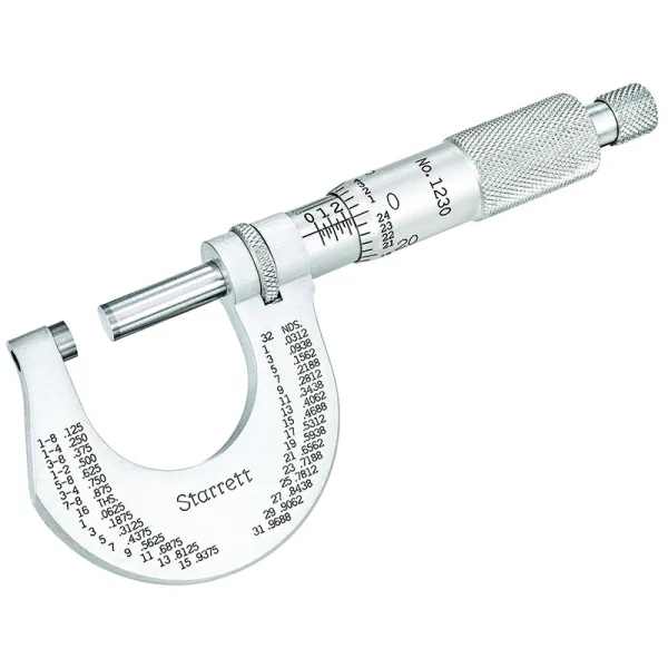 Micrômetro de Aço Inoxidável - Resolução de 0,0001" e Capacidade de 0-1" polegadas -Ref. T1230XRL