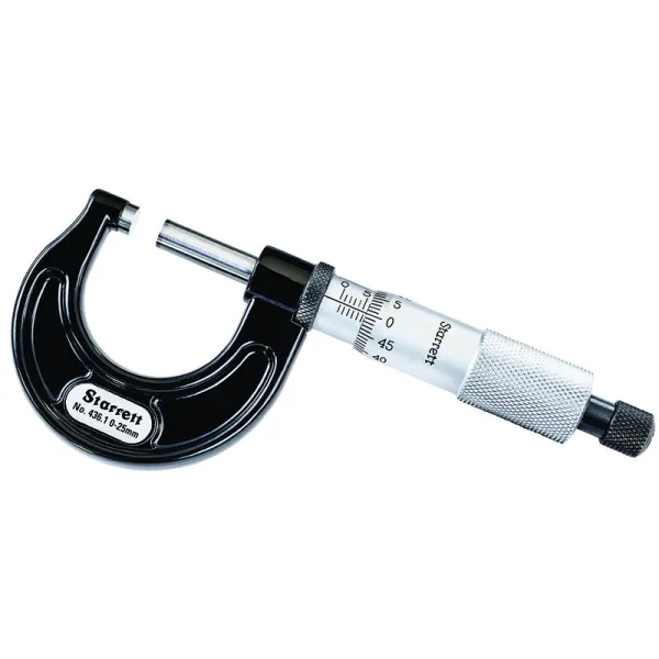 Micrômetro Externo com Capacidade de 0 - 25mm - Resolução de 0,001mm e Exatidão de ±0,002mm - Ref. V436.1MXRL-25